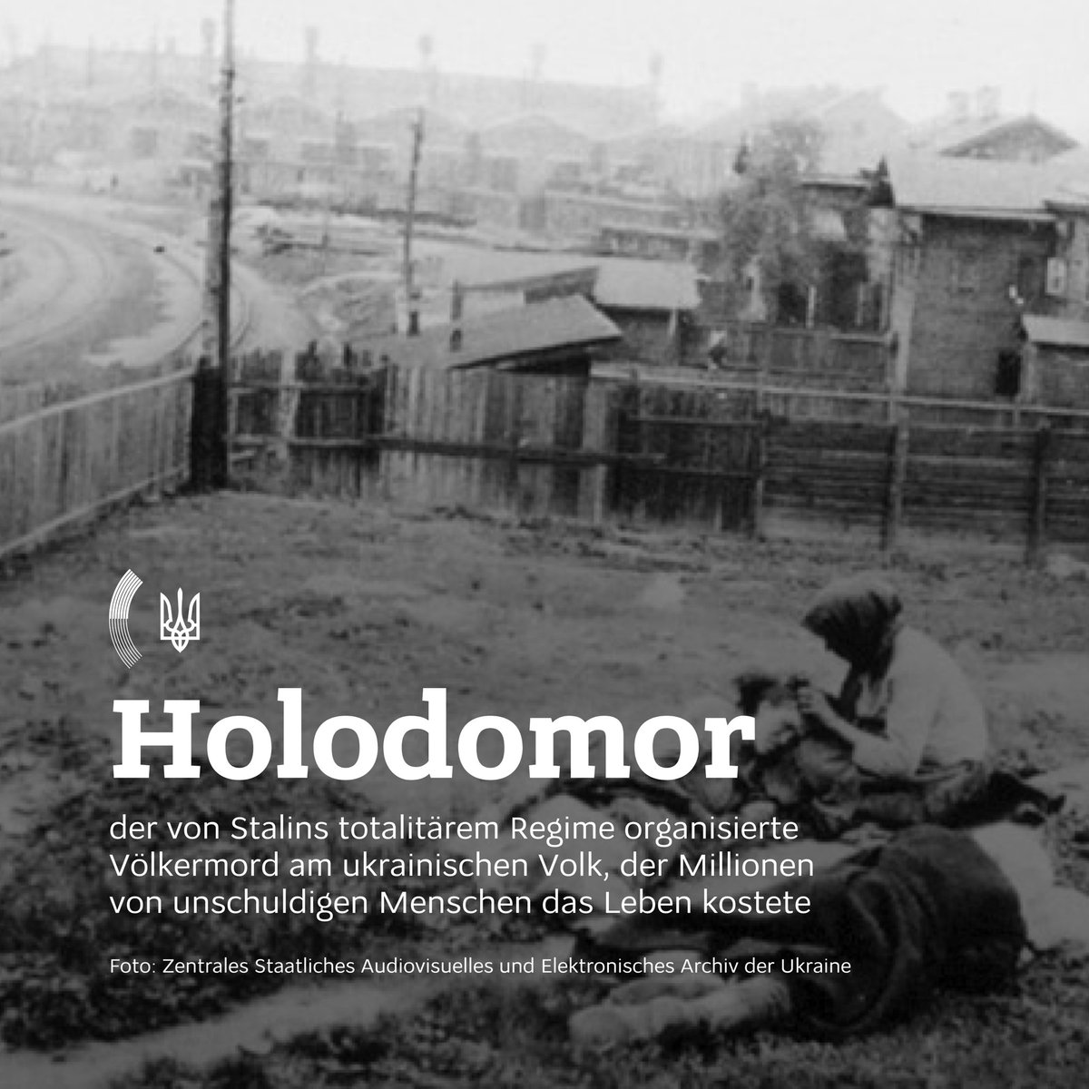 Der Besitz einer Weizenähre – ein Verbrechen?
Ja, während des Holodomor, der Millionen Menschen in der Ukraine das Leben kostete.

Heute versucht Russland erneut, das ukrainische Volk zu vernichten. Denn unbestraftes Übel kehrt stets zurück. Dem müssen wir ein Ende setzen.