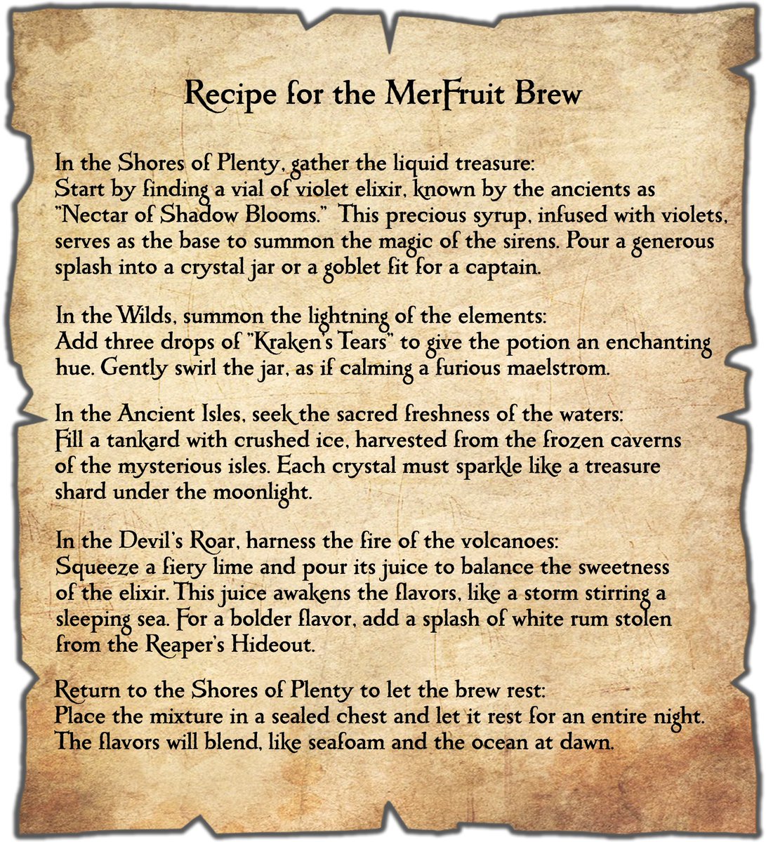 Hello happy #SeaOfThievesCommunityWeekend everyone, As a fan of fruity drinks, what better way to celebrate the arrival of a new fruit on the seas than with a new range of beverages to enjoy this weekend, featuring a special MerFruit recipe!
#BeMorePirate #SeaOfThieves