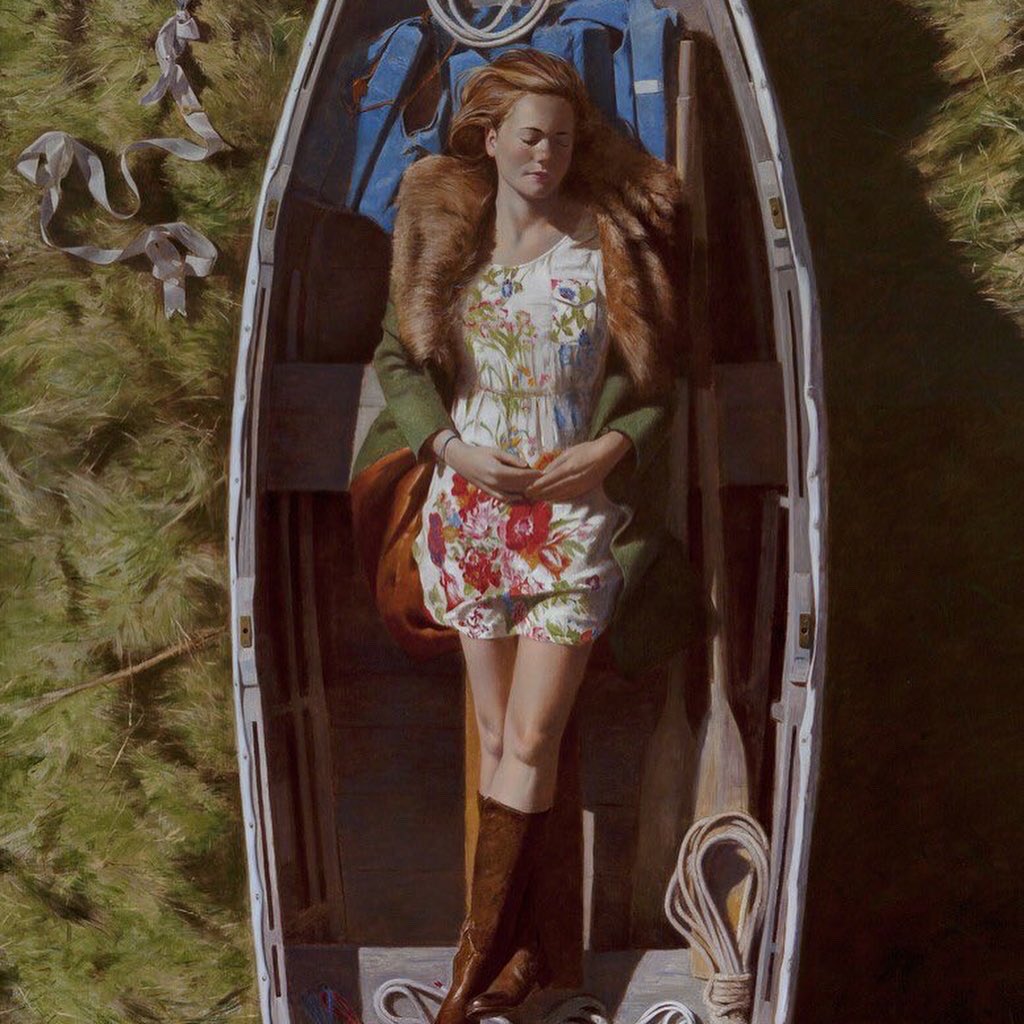 Os voy a hablar de un pintor estadounidense que me gusta, David Graeme Baker o David Baker quien, aunque nació en Sudáfrica (1968), se ha ganado un lugar especial en el arte figurativo estadounidense. 

👇🏻Abro hilo de belleza melancólica, veréis.