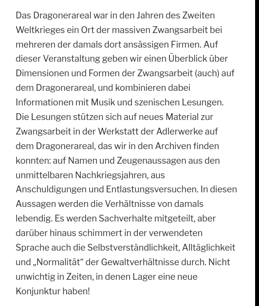 Archivtier's tweet photo. NS-#Zwangsarbeit auf dem #Dragonerareal
10. Januar 2025, 18:00 Uhr, Kiezraum auf dem Dragonerareal
Eine Veranstaltung von UpStadt e.V. in Kooperation mit dem Dokumentationszentrum NS-Zwangsarbeit und dem #FHXB #Friedrichshain-#Kreuzberg Museum
https://t.co/nD7iB9sV8l https://t.co/agWCJYgdt8