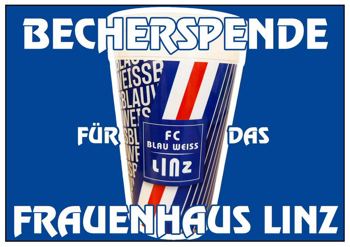 🥤BECHERSPENDE FÜR DAS FRAUENHAUS LINZ 🥤

Gewalt gegen Frauen betrifft uns alle – auch im Fußball. ⚽️ 

Überall im Stadion könnt ihr eure Becher bei den aufgestellten Tonnen spenden &amp; an den Aufgängen gibt es die Möglichkeit, Geldspenden für das Frauenhaus Linz abzugeben #BWLgak