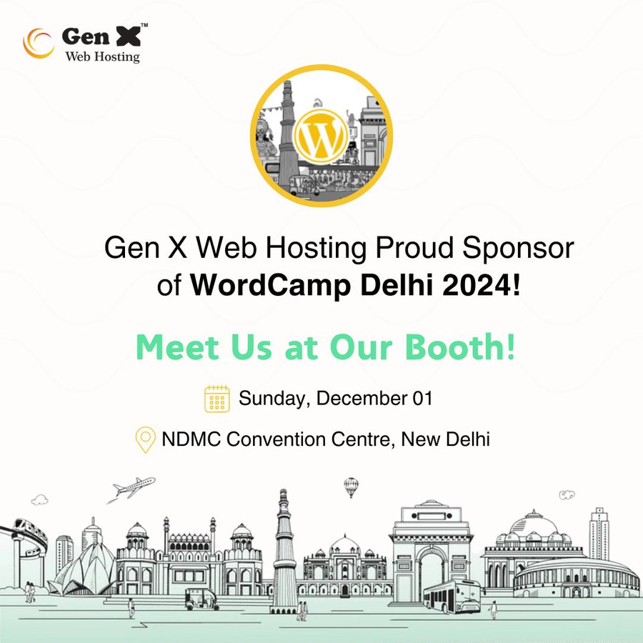 GenXWebHosting's tweet image. 🚀 Gen X Web Hosting: Proud Sponsor of @wordcampdelhi ! 
📷Learn more: delhi.wordcamp.org/2024/sponsor/g… 
#GenXWebHosting #WordCampDelhi2024 #WebHosting #WordPress #MeetUsAtOurBooth