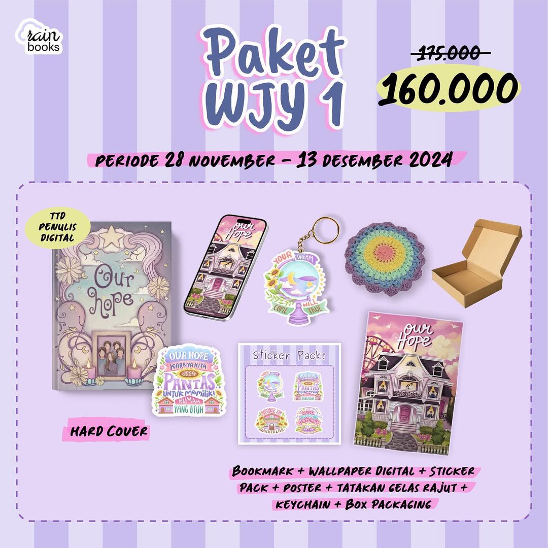 cloudyyskyygo's tweet photo. 🇲🇾 MY G.O | OUR HOPE BY @Yellooowme @_rainbooks
Hard Cover
Paket HC 1 : RM 44
Paket HC 2 : RM 44
Paket WJY 1 : RM 60
Paket WJY 2 : RM 60
☁️ Exclude EMS & local postage (pay when ready ship to 🇲🇾)
Order here:
https://t.co/kDcdOi3XfT
Due: 13 Dec, 11pm
#novelau #autwitter https://t.co/i1WegFfJQR