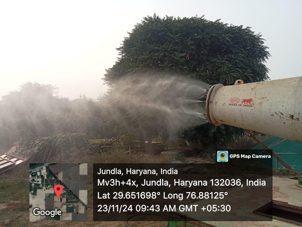 Alpha today, Sprinkling through  tankers and smog gun at karnal