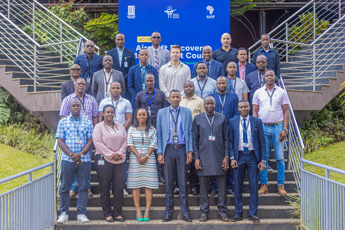 Nyac_juru_jesse's tweet photo. @ACI_Africa’ s Aircraft Recovery Management Course at Kigali International Airport gaining experience into developing recovery plans, organizing Disabled Aircraft Recovery teams with advanced tools and technologies for effective recovery methods.
#AircraftRecovery
#RwandaAirports