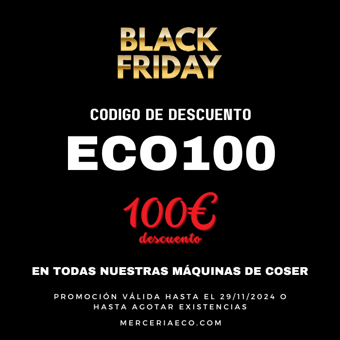 EcoMerceriaEco's tweet image. 💥 Black Friday en merceriaECO.com 💥

✅ 100 € de descuento en tu compra final con el código ECO100

📅 Promoción válida hasta el 29/11/2024 o hasta agotar existencias.

#BlackFriday #SuperPromo #codigodescuento #MáquinasDeCoser #Descuento #EnvíoGratis #merceriaECO