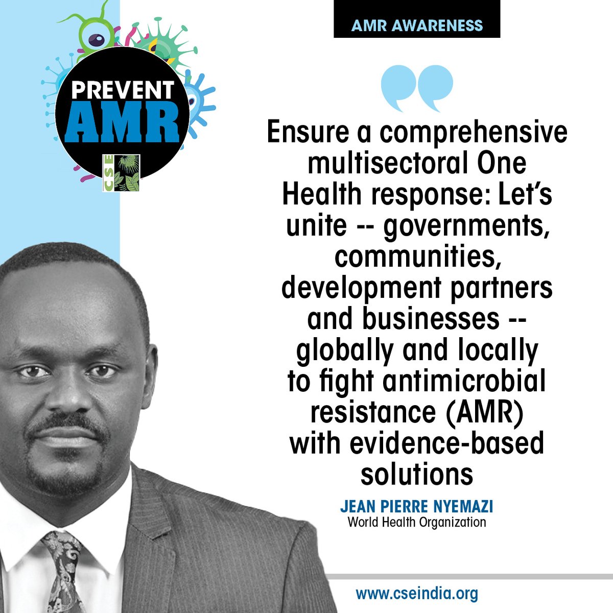 CSEINDIA (@cseindia) on Twitter photo "Ensure a comprehensive multisectoral One Health response"
Jean Pierre Nyemazi, <a href="/WHO/">World Health Organization (WHO)</a> on fighting antimicrobial resistance
#WAAW2024  #AntimicrobialResistance #AMR "Ensure a comprehensive multisectoral One Health response"
Jean Pierre Nyemazi, <a href="/WHO/">World Health Organization (WHO)</a> on fighting antimicrobial resistance
#WAAW2024  #AntimicrobialResistance #AMR