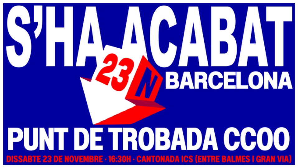 No hi ha vida digna sense un sostre digne 

Avui tothom a les manis a tota Catalunya convocades per <a href="/SindicatLloguer/">Sindicat de Llogateres i Llogaters</a> amb el suport de milers d’entitats 
<a href="/ccoocatalunya/">CCOO de Catalunya</a> a Barcelona ens veiem aquí👇