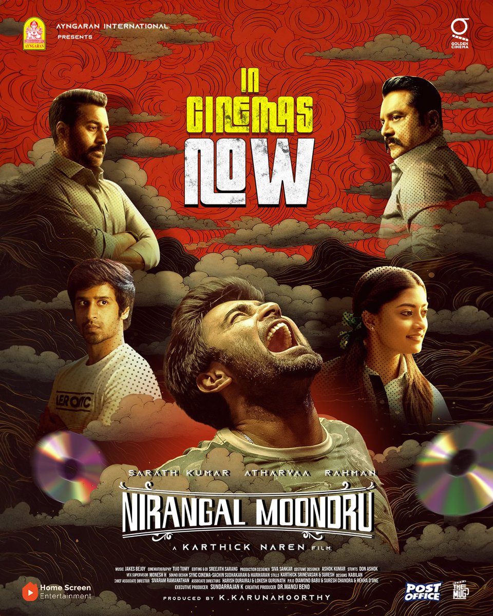 Home Screen Entertainment (@homescreenent) on Twitter photo #NirangalMoondru is the thriller to catch in cinemas this weekend. Book your tickets now!
A film by <a href="/karthicknaren_M/">Karthick Naren</a>
<a href="/Atharvaamurali/">Atharvaa</a> <a href="/realsarathkumar/">R Sarath Kumar</a> <a href="/actorrahman/">Rahman</a> <a href="/Ammu_Abhirami/">AmmuAbhirami</a> @jxbe <a href="/Ayngaran_offl/">Ayngaran International</a> <a href="/idiamondbabu/">Diamond Babu</a> <a href="/SureshChandraa/">Suresh Chandra</a> <a href="/AbdulNassarOffl/">Abdul Nassar</a> <a href="/ManojBeno/">Manoj Beno</a> <a href="/karan_ayngaran/">Karan Ayngaran</a> #NirangalMoondru is the thriller to catch in cinemas this weekend. Book your tickets now!
A film by <a href="/karthicknaren_M/">Karthick Naren</a>
<a href="/Atharvaamurali/">Atharvaa</a> <a href="/realsarathkumar/">R Sarath Kumar</a> <a href="/actorrahman/">Rahman</a> <a href="/Ammu_Abhirami/">AmmuAbhirami</a> @jxbe <a href="/Ayngaran_offl/">Ayngaran International</a> <a href="/idiamondbabu/">Diamond Babu</a> <a href="/SureshChandraa/">Suresh Chandra</a> <a href="/AbdulNassarOffl/">Abdul Nassar</a> <a href="/ManojBeno/">Manoj Beno</a> <a href="/karan_ayngaran/">Karan Ayngaran</a>