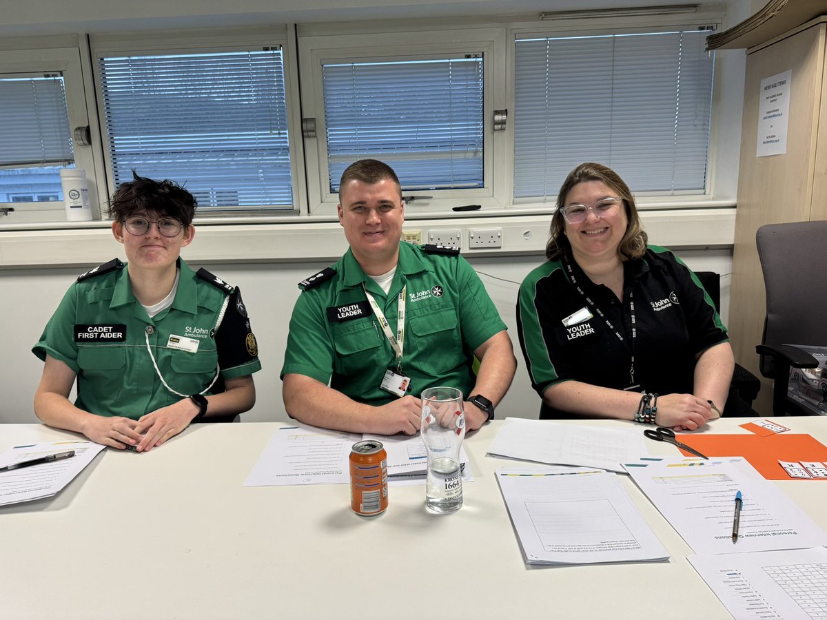 Something slightly different today, supporting with the interviews for the new Sussex Cadet of the Year as part of the competition process. Joined by Katy (Youth Officer) and Rob (2024 Cadet of the Year). #sjasussex #mysjaday #stjohnpeople