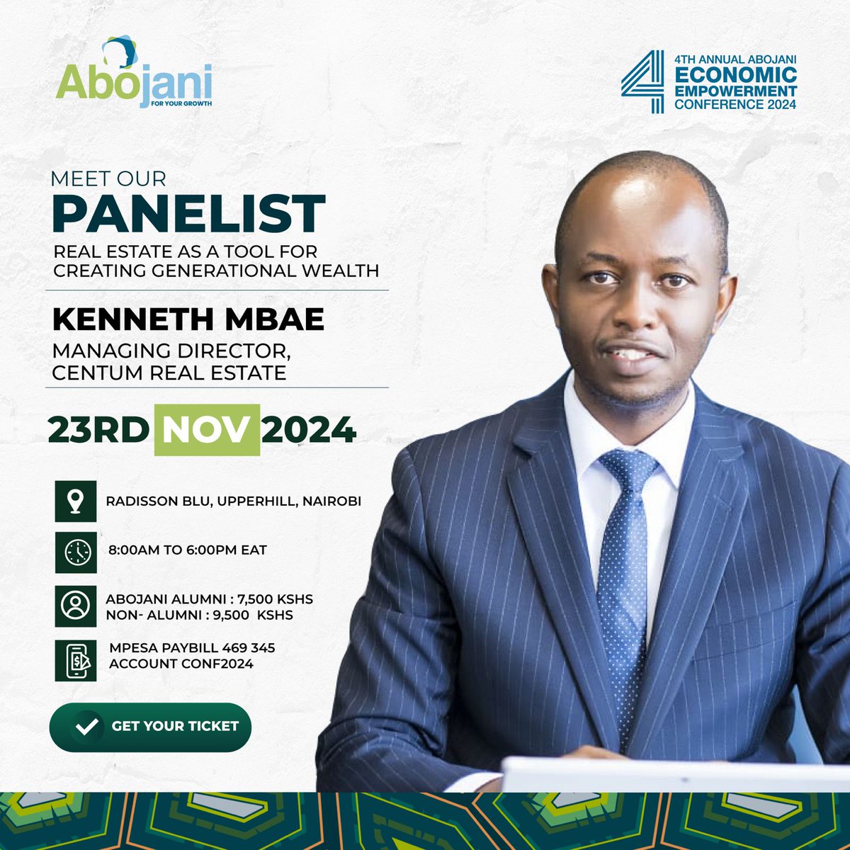 cyruskithuva's tweet photo. In real estate, we take a long-term view of investments. It is one of the proven ways to create sustainable generational wealth.

Kenneth Mbae - Managing Director, Centum Real Estate  #EconomicEmpowermentKE https://t.co/v8HvzAQqvU