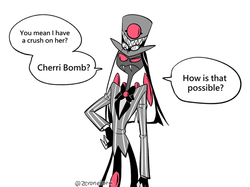 🐍🍒 
'Not even a little!'
#HazbinHotel #Cherrisnake 