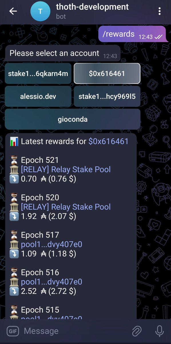 AlessioDevPool's tweet photo. Working on some new features for the next release of the @thoth_cardano bot! 🚀
#cardano #BuildCardano https://t.co/qbiynVIJpe