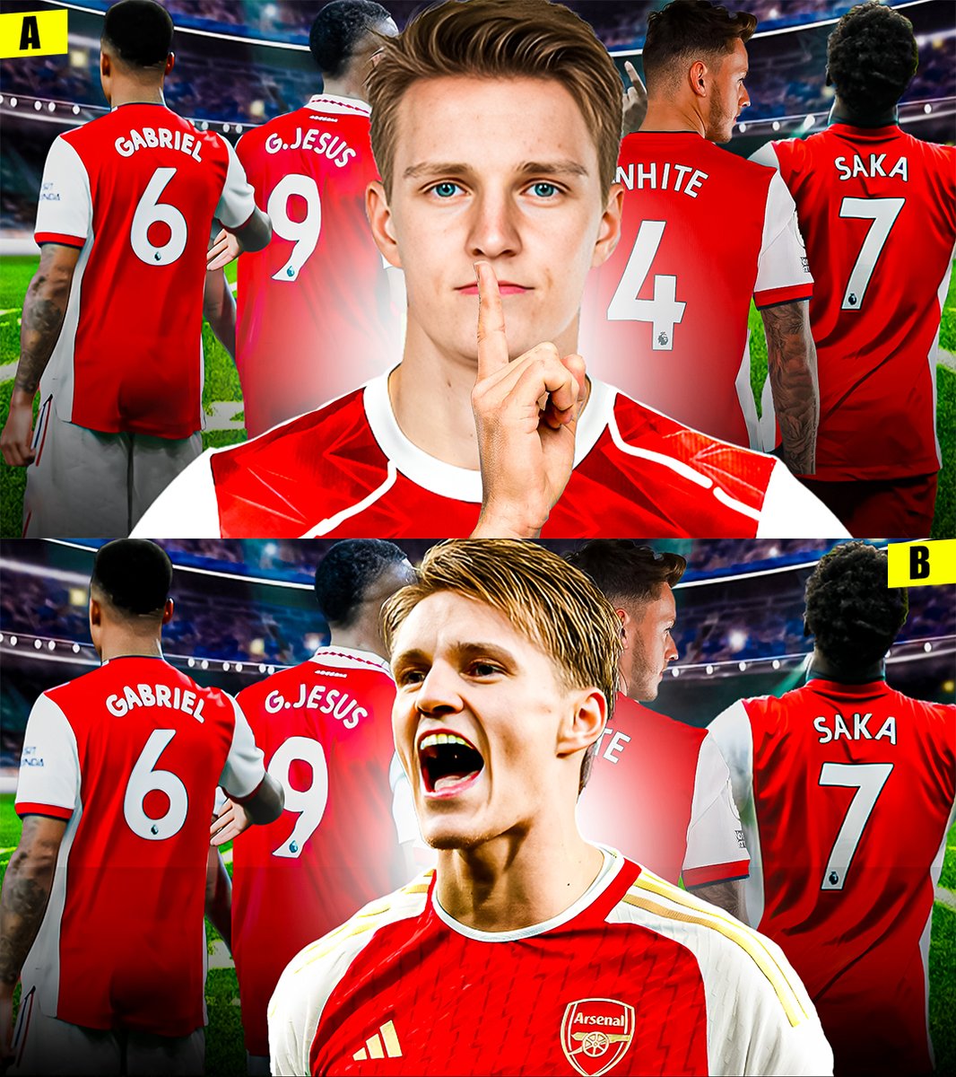 iftekar9009's tweet photo. Client Work 
Which Thumbnail is better? A OR B
.
Video title - Arsenal’s Powerhouse: The Stars Driving the Team Forward! https://t.co/Ui5JcneAGt