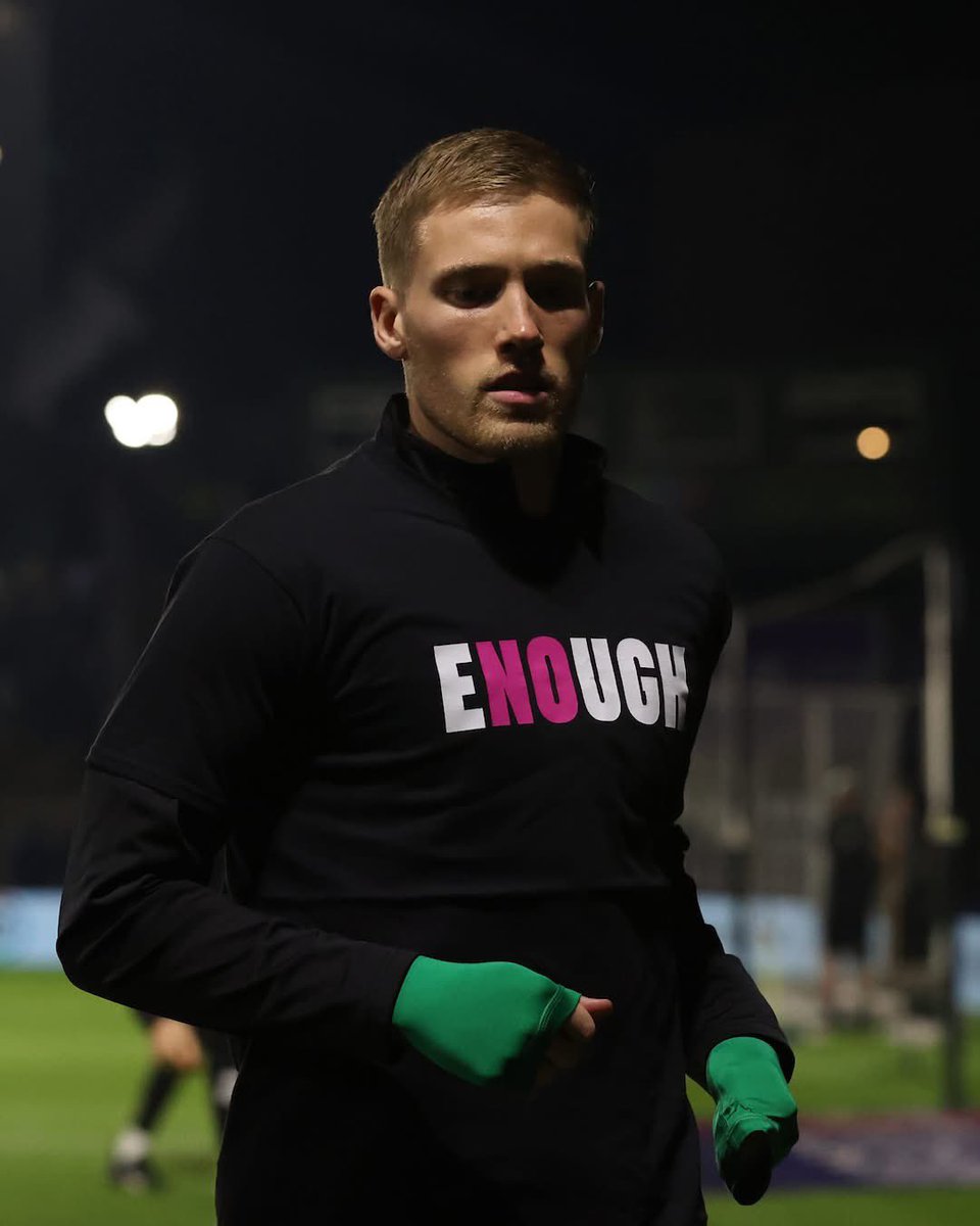 TreviWomen's tweet photo. We’re proud to have seen Plymouth Argyle men’s team players wearing our ENOUGH t-shirts during last night’s warmup 💚

In 2023/24, there were 5,125 recorded domestic abuse crimes in Plymouth—a 7.8% increase from the previous year. https://t.co/H9sBzKGgs1