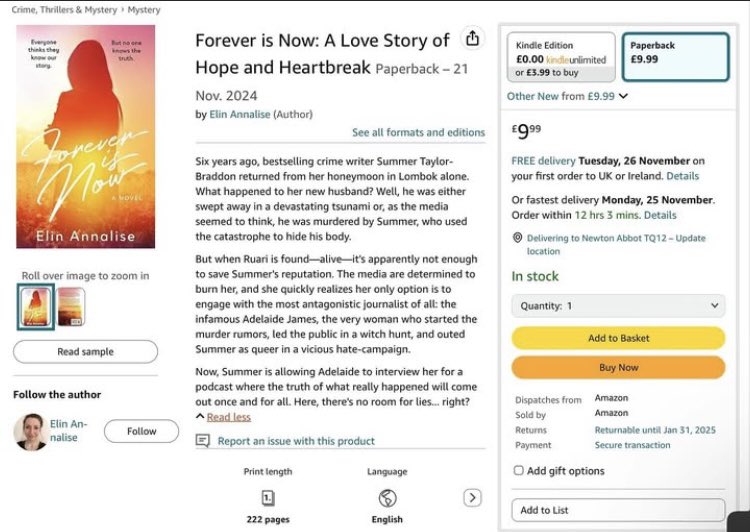 I have a new book out! 

FOREVER IS NOW has: 

💜 ace rep 
💜 at least one unreliable main character 
💜 a love story 
💜 trials by social media