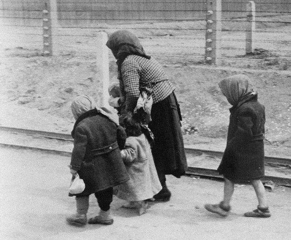 Auschwitz
Großmutter mit Enkeln auf dem Weg zur Gaskammer
Kein Vergessen!
Nie wieder Faschismus!