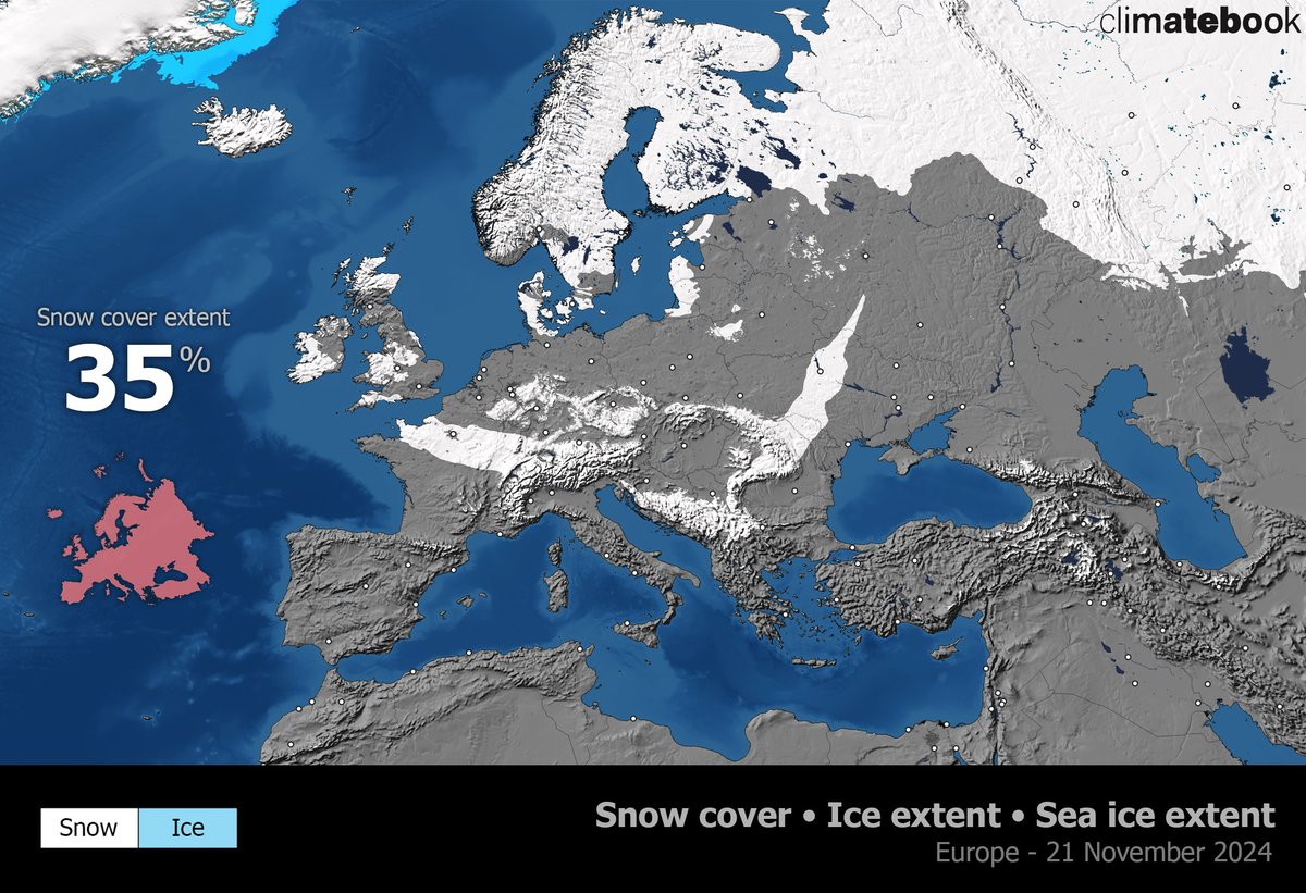 climatebookgr's tweet photo. 🛰️❄️ Η χιονοκάλυψη στην Ευρώπη στα τέλη Νοεμβρίου 2024

@NSIDC 

🔗https://t.co/zcVDPCNG68 https://t.co/jtr7TDvAAS