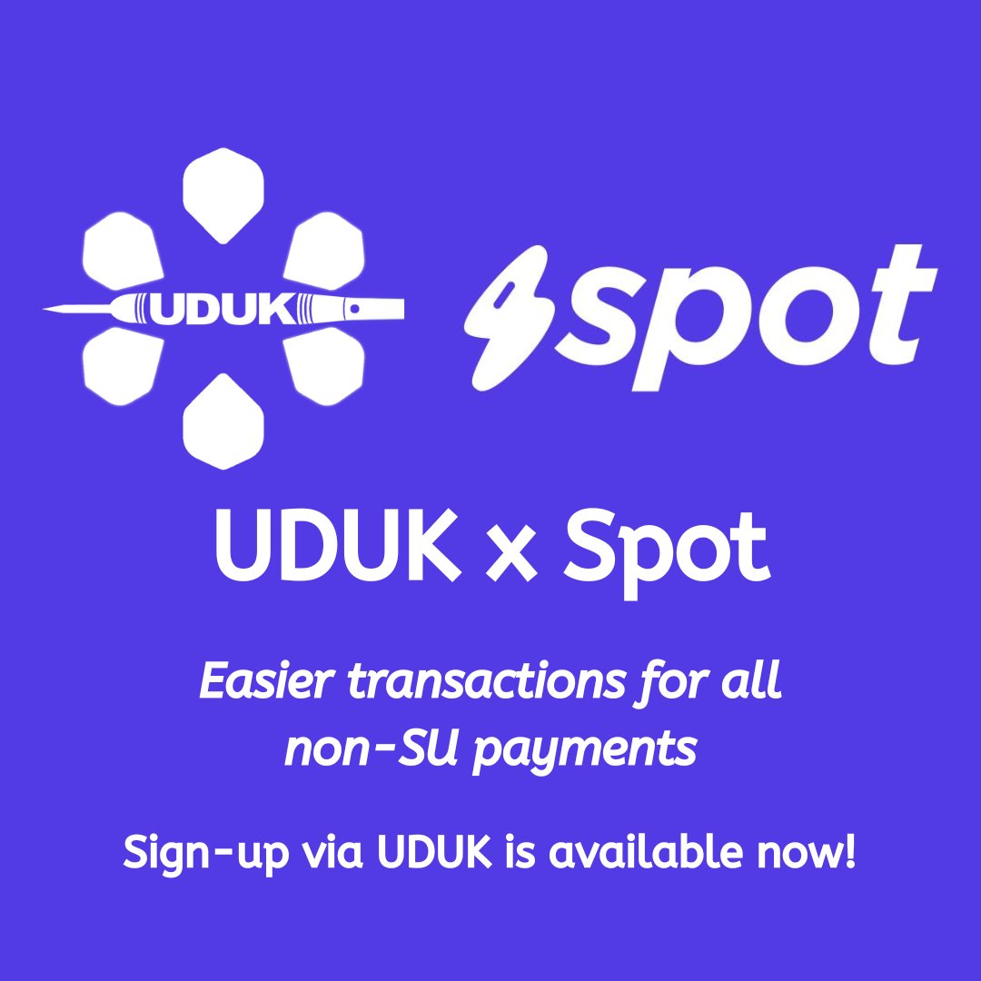 UDUK x SPOT

UDUK are proud to announce a partnership with a payment app called Spot.

Spot work with 250+ uni sports teams across the UK for splitting all their non-SU payments.

And the great news is that signing fees will be available to all societies registering!