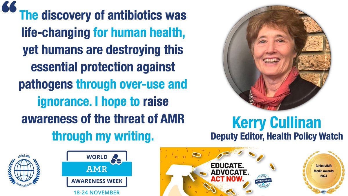 globalamrmedia's tweet photo. #WorldAMRawarenessWeek Special
Read @kerrycullinan11's Global #AMR Media Awards 2nd Prize winning (global category) article published in @HealthPolicyW
👇
https://t.co/evYRBspKS9
👇
https://t.co/XxoIz218zO
#AntimicrobialResistance #WAAW #WAAW2024 #HealthForAll #AllForHealth https://t.co/ogMlYlB5kj