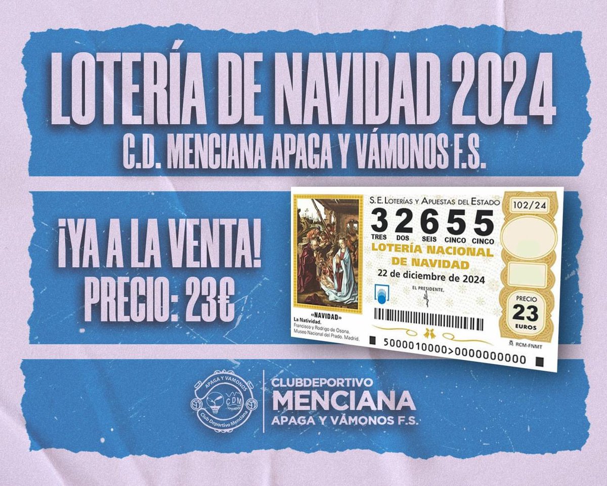 LOTERÍA DE NAVIDAD EN EL PABELLÓN | 

Durante la jornada de este sábado, y hasta las 21h, tenemos a la venta una nueva remesa (100 décimos), del número de lotería de #Navidad de nuestro club.

No te quedes sin el tuyo.