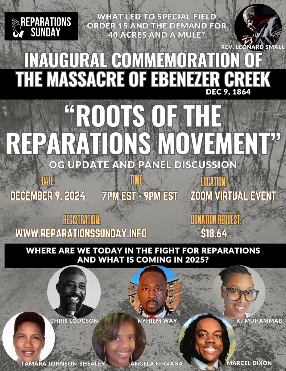 TamaraShealey's tweet photo. No matter what, #Reparations for the Descendants of Chattel Slavery is a fight we have to finish... Join us on December 9th, https://t.co/OVM6t3xA3f
#ReparationsNow #BlackTwitter #Freedmen #FBA #ADOS #B1 #TamaraShealey #USA #America #Election2024 @Marcel4Congress https://t.co/Pfkuvf9pLY