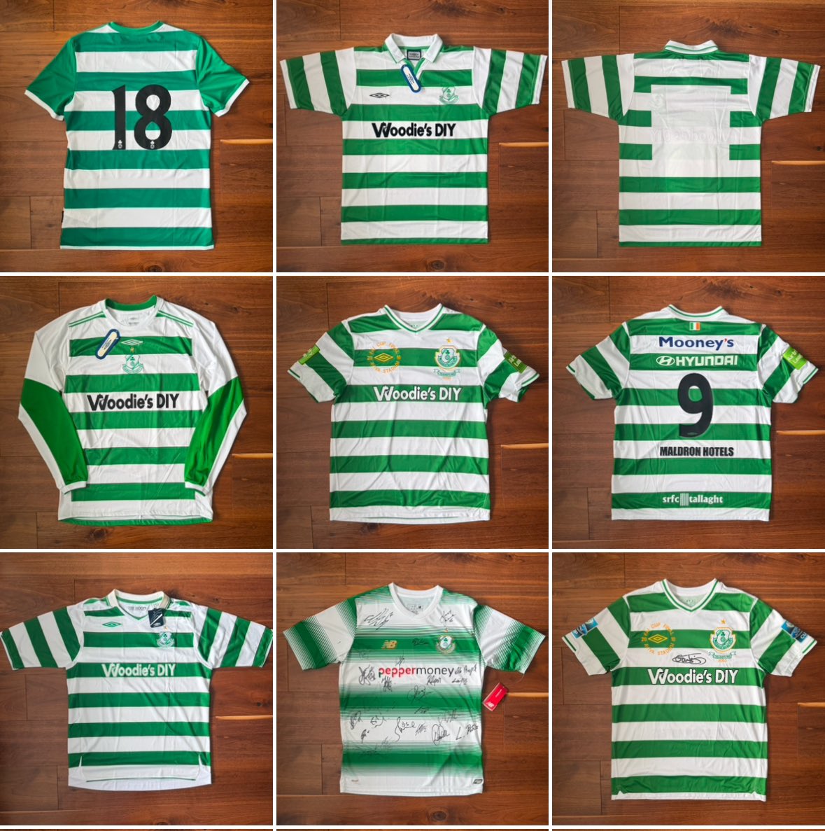johnnycourtenay's tweet photo. Shamrock Rovers Home Shirts 1994-2024, 30 years of Hoops ☘️

DM if interested in anything. RTs appreciated ☘️⚪️☘️⚪️☘️⚪️☘️

#ShamrockRovers #Rovers #SRFC #WAR #RoverInEurope #Hoops @ShamrockRovers https://t.co/LbzGU8Pj23