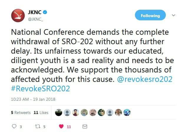 SRO202employees's tweet photo. @JKNC_ @Shahmiri_ Hon’ble CM @OmarAbdullah , we urge you to revoke the draconian #SRO202 policy that undermines the dignity and future of hardworking employees. It’s time for justice, fair treatment, and equal opportunities for all. #RevokeSRO202 #EndDiscrimination.
@nasirsogami
@sakinaitoo https://t.co/345gqkG4f8
