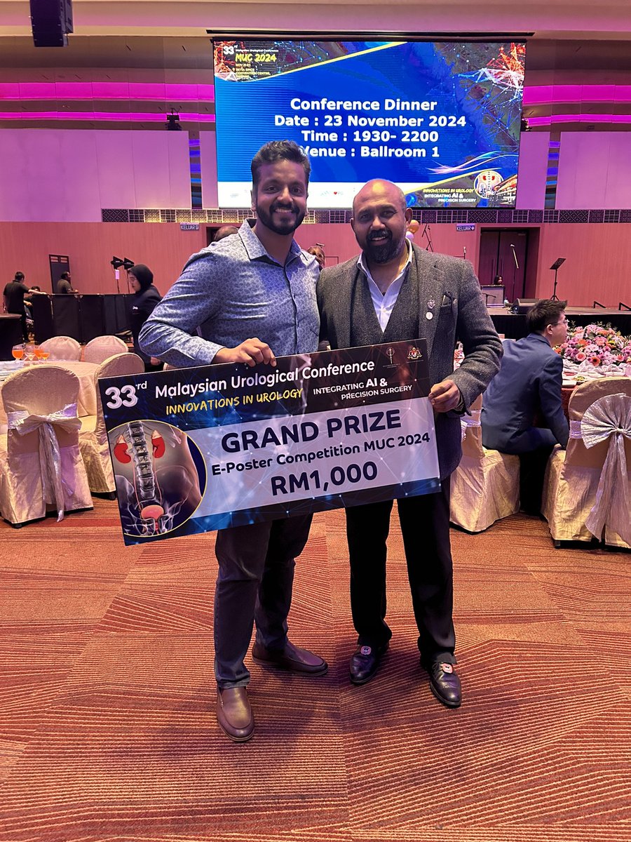 Prof Param Mariappan (@parammariappan) on Twitter photo Many congratulations for winning the Best paper award at the 33rd Malaysian Urology Conference MUC 2024, <a href="/DrSuriaK/">Dr Suriaraj Karppaya</a> !
<a href="/WghLothian/">WGH Connect</a> <a href="/EdinSurg_BC/">Edinburgh Bladder Cancer Surgery (EBCS)</a> Many congratulations for winning the Best paper award at the 33rd Malaysian Urology Conference MUC 2024, <a href="/DrSuriaK/">Dr Suriaraj Karppaya</a> !
<a href="/WghLothian/">WGH Connect</a> <a href="/EdinSurg_BC/">Edinburgh Bladder Cancer Surgery (EBCS)</a>