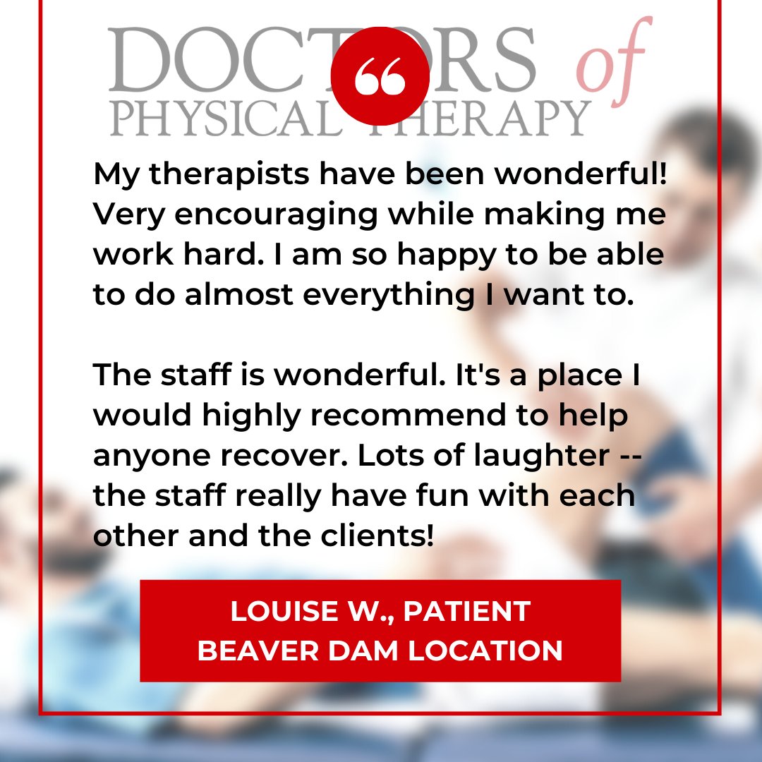 AnkenyDPT's tweet image. Thank you for choosing us, Louise! We will always do our best to earn your trust and help you get better, faster--and if we have a little fun while doing that, all the better!

#DPTRed #GetBetterFaster