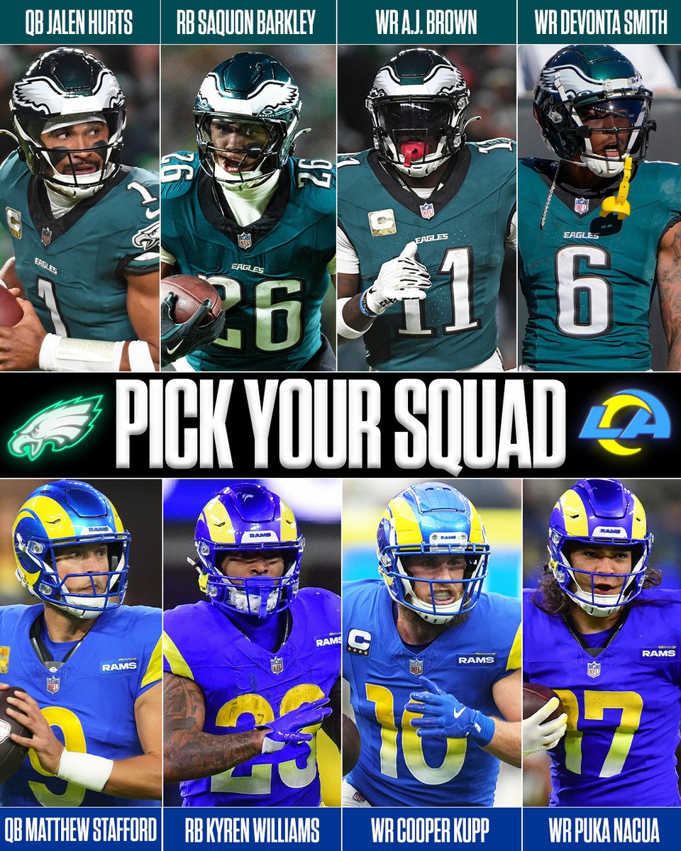 SNFonNBC's tweet photo. Both healthy, which offense are you picking? 🤔 https://t.co/d2NLV2Cl7N