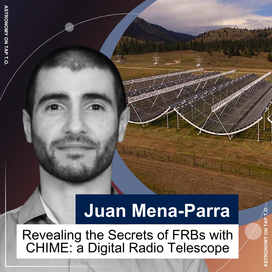 Introducing our final #AstronomyOnTapTO speaker: Prof. Juan Mena-Parra!

Juan will tell us about how the CHIME radio telescope is helping us learn more about Fast Radio Bursts!

Hear from Juan, Amanda, and Jacqueline on November 29th!

Learn more: facebook.com/share/18W8AtPj…