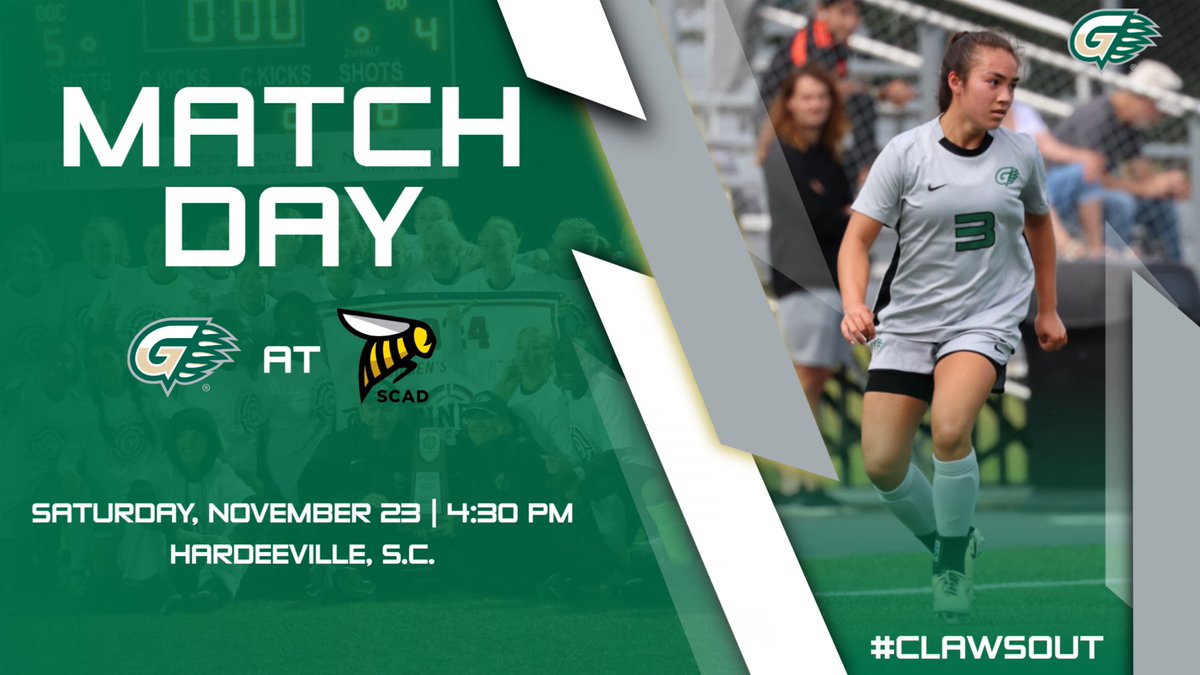 POSTSEASON MATCH! Grizzlies face SCAD Savannah in a NAIA Second Round match today.

⚽️ - 4:30 PM
📍 - Hardeeville, S.C.
📺 (PPV) - tinyurl.com/cz4zch45
📊 - tinyurl.com/446ka8v3
📰 (PREVIEW) - tinyurl.com/3dpk2jwn

#ClawsOut | (850)