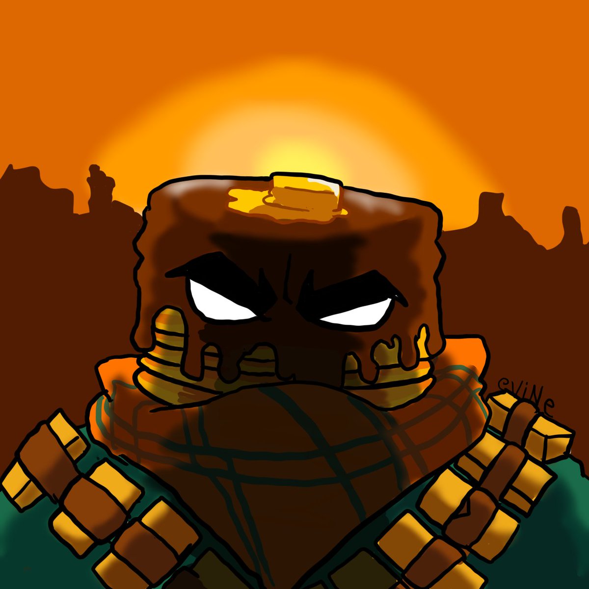 vine873's tweet photo. A flapjack forged on a griddle of rage🥞 #FortniteRemix #FortniteFanArt #FortniteChapter2 #mancake #thebutterbarn #FortniteArt #fanart #pancakes #Chapter2 #chapter2season5 https://t.co/7MDBRpnBs0