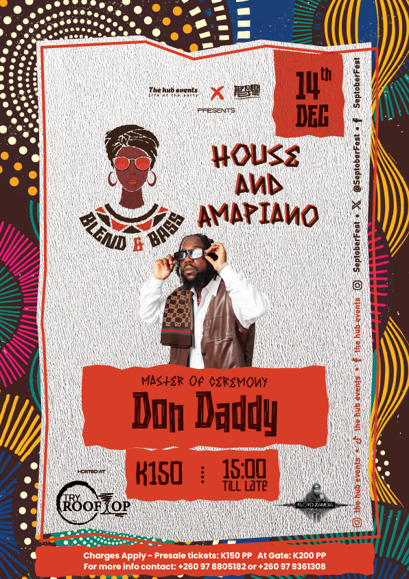 septoberfest's tweet photo. 🎤 Your Blend and Bass MC Don Daddy, is ready to bring the hype, vibes, and unforgettable moments! 🔥

📅 14th Dec 2024
📍 Try Rooftop
🎟Presale Ticket K150 on Quicket https://t.co/GZZvrfTI1p |  ZMW200 at the door

Don’t miss out! Get your tickets now! 💃🕺 
#BlendAndBass https://t.co/OxOA5V579o