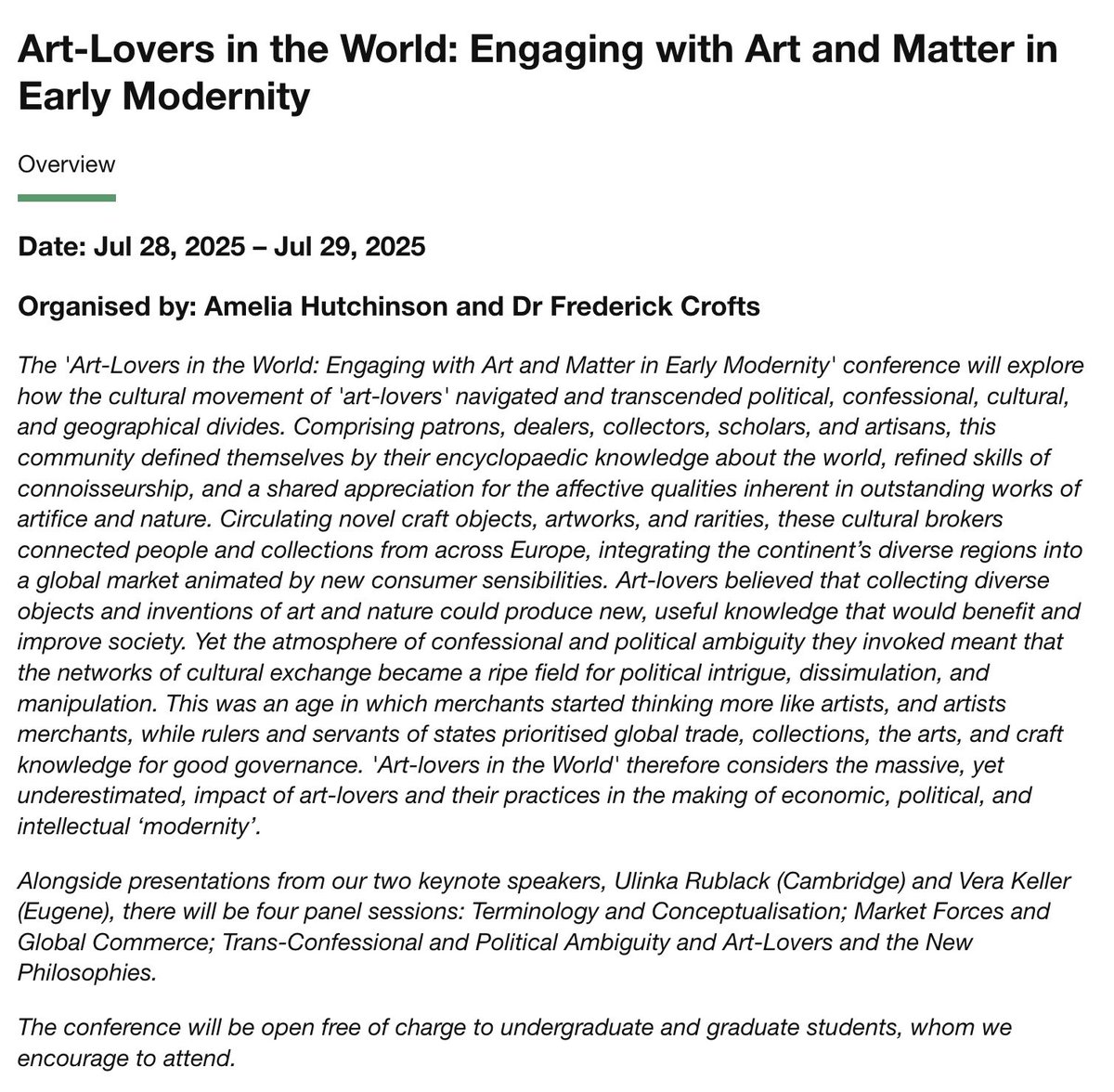 ameliagraceh_'s tweet photo. Excited to share the account for our coming conference ‘Art-Lovers in the World’ (@artloversconf) at @Cambridge_Uni. Do follow us for updates! https://t.co/MnpR7F5tZZ