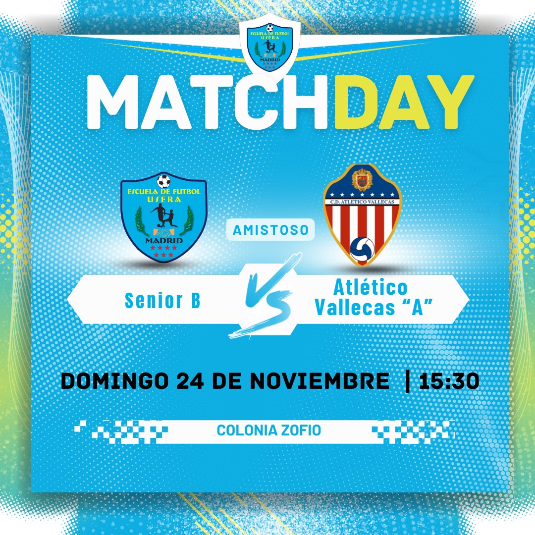 ADEF_Usera's tweet image. 📆 DÍA DE PARTIDO ⚽️

Nuevo #Matchday. 💪💙

#SeniorB #Senior#EFU #Efusera #Usera #Zofio #EscuelaDeFútbol