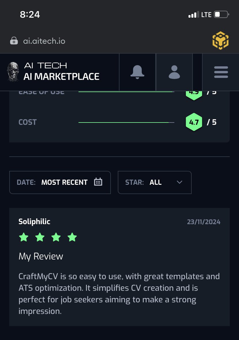 soliphilic's tweet photo. โจJust created a sleek, ATS-friendly CV with #CraftMyCV from @AITECHio marketplace !
The process was fast, user-friendly, and perfect for job seekers ,trust me ๐ฏ.
๐๏ธCheck out my CV below ๐#AITECH https://t.co/MM0c5WbJzC