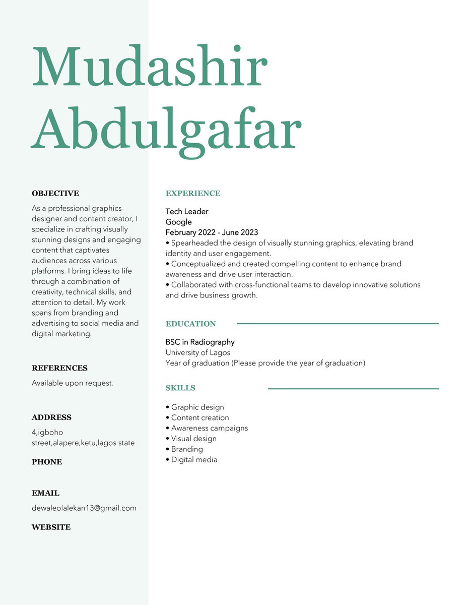 soliphilic's tweet photo. โจJust created a sleek, ATS-friendly CV with #CraftMyCV from @AITECHio marketplace !
The process was fast, user-friendly, and perfect for job seekers ,trust me ๐ฏ.
๐๏ธCheck out my CV below ๐#AITECH https://t.co/MM0c5WbJzC