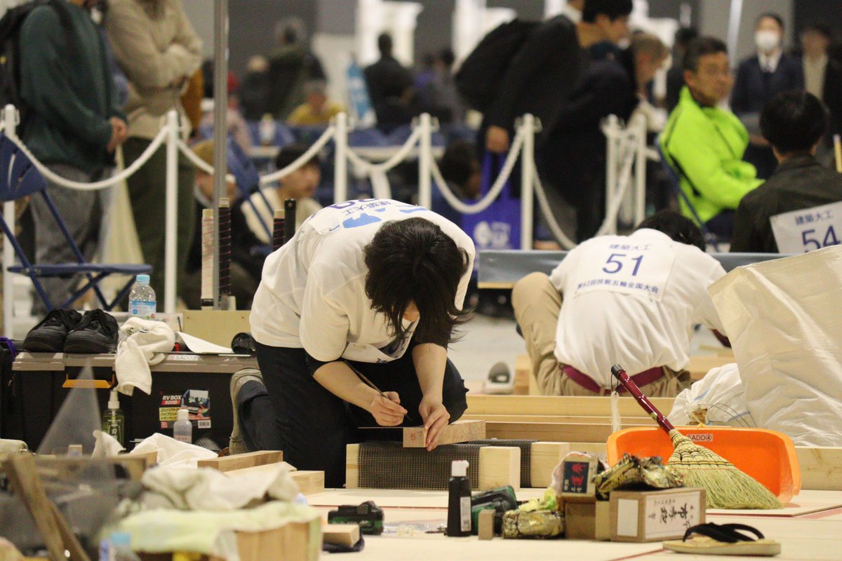 🏆第62回技能五輪全国大会🏆
1日目の競技が無事終了しました！
明日も精一杯、頑張ります💪💪💪
応援よろしくお願いします🔥

#WorldSkills #建築大工 #伝統文化と環境福祉の専門学校