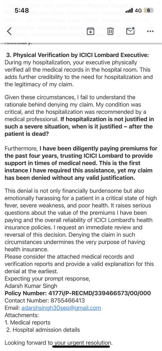 vipulsingh92's tweet photo. If hospitalization is not justified in such a severe situation, when is it justified – after the patient is Dead ?
Paying Premium from 4 years and when claim required for the 1st time we received rejection. @ICICILombard @ICICIDirectcare @MoHFW_INDIA @AnupriyaSPatel @ https://t.co/yG529GztRc