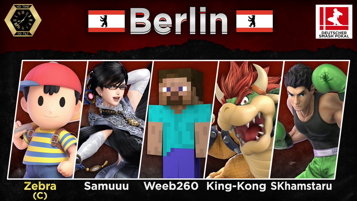 Die Hauptstadt Deutschlands ist hier um Lärm zu machen und vielleicht bald sogar den Wanderpokal bei Epitech präsentieren zu können!

(Leider ist Samuuu kurzfristig ausgefallen und wird nun von Whale vertreten.)

<a href="/Zebra_GER/">Zebra</a> 
<a href="/WhaleSSBU/">Whale</a>
<a href="/Weeb260/">Weeb260</a> 
<a href="/kinn_kong01/">King-Kong</a> 
<a href="/skatehamster/">skatehamster</a>