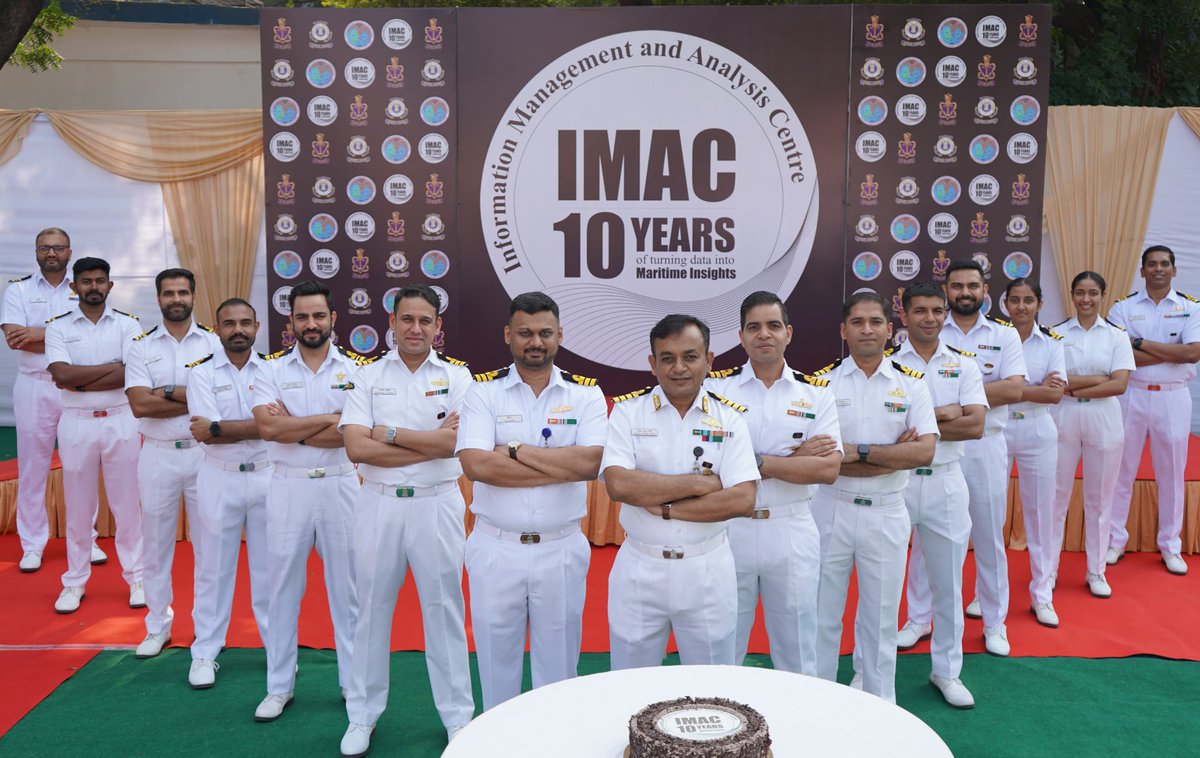 indiannavy's tweet image. #IndianNavy's Information Management &amp;amp; Analysis Centre #IMAC marks a decade of turning data into insights, focusing on #MARSEC threats through analytics to safeguard India's waters. 

10 years of leveraging data for #maritimesecurity.