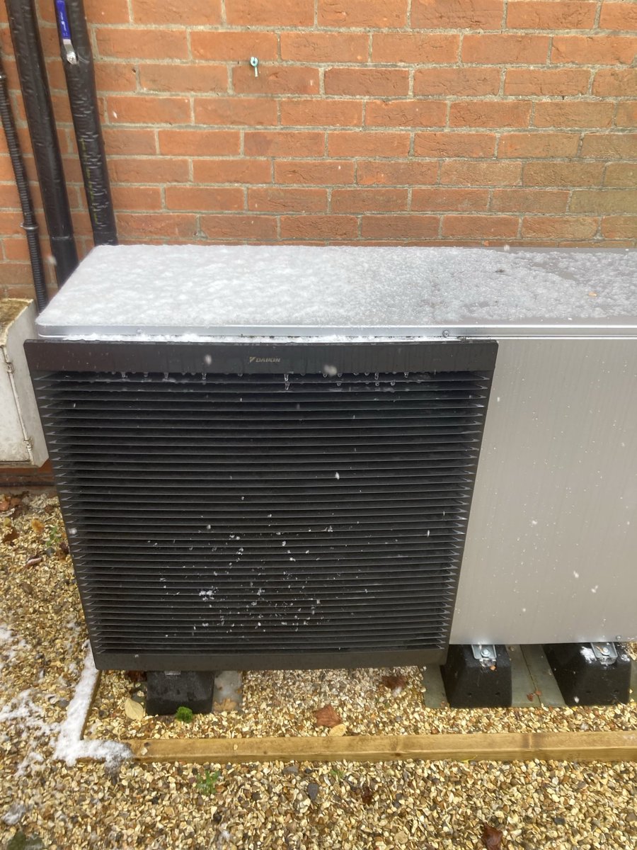First properly cold weather this autumn and our new heat pump working well!