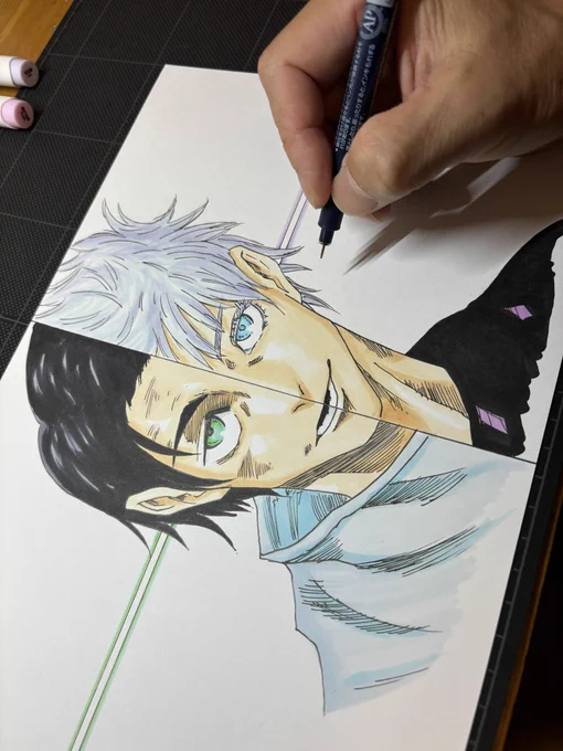 #jujutsukaisen #jujutsukaisenfanart #satorugojo #yutaokkotsu #drawing #fanart #illustration 