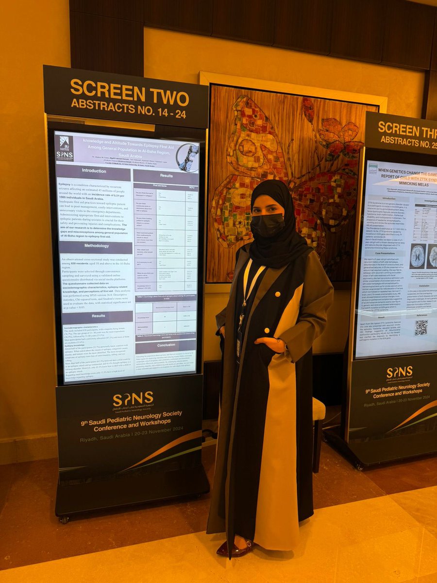 9_fatoomh's tweet photo. تشرفت بالمشاركه في مؤتمر الجمعية السعودية لطب أعصاب الأطفال بالرياض وتقديم ملصقي البحثي.

It was an honor to present my poster at the #SPNS Conference in Riyadh. A heartfelt gratitude to everyone who contributed in this inspiring event! https://t.co/rxnHCe43Qu