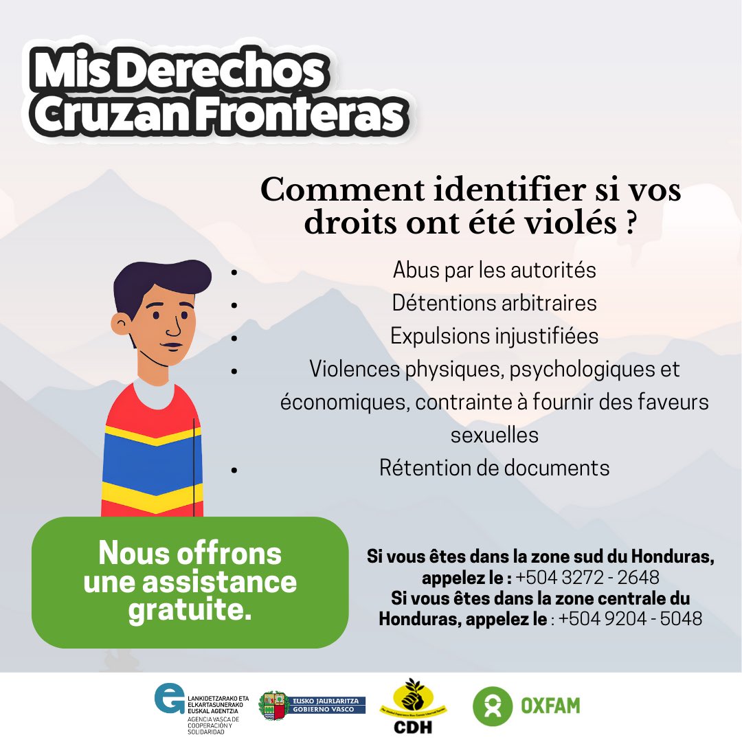 🔍 En este post, descubre cómo identificar si tus derechos han sido vulnerados.
🔍  In this post, find out how to identify if your rights have been violated.
🔍 Dans ce post, découvrez comment identifier si vos droits ont été violés.
#MisDerechosCruzanFrontera
