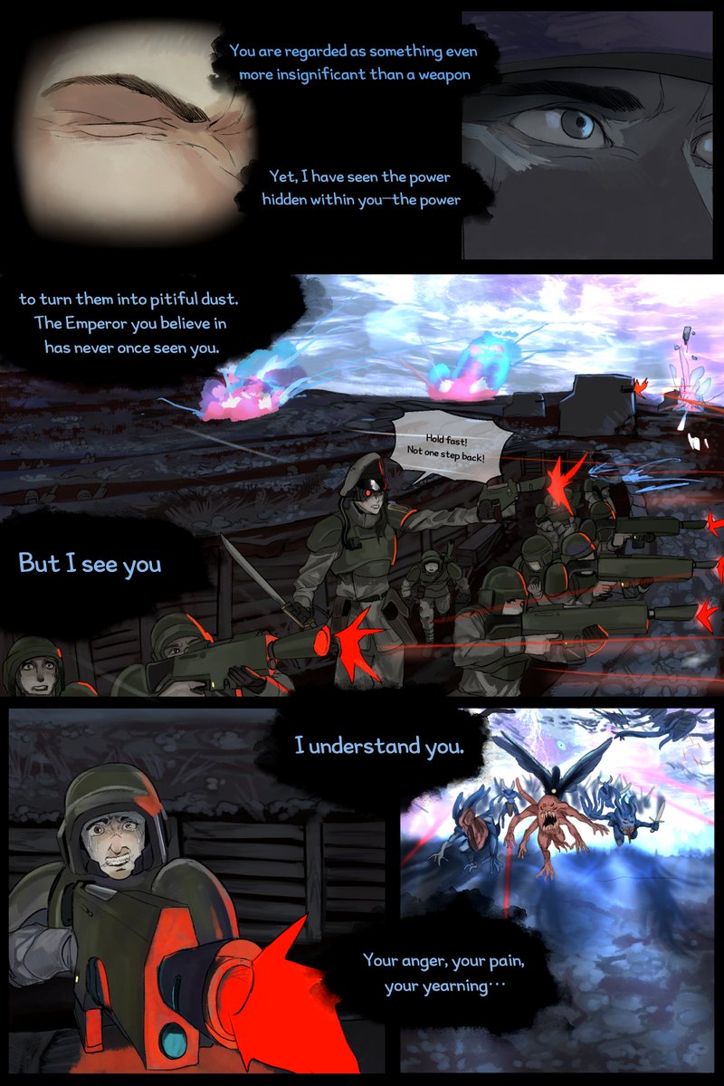 Commission  Thank you

Hazing and the allure of chaos: Not all are blessed with the touch of beneficent Emperor. Where one rises, hundreds of others may have been forgotten by his grace. Worse of all they may even face persecution from those who they should call comrades. The 
