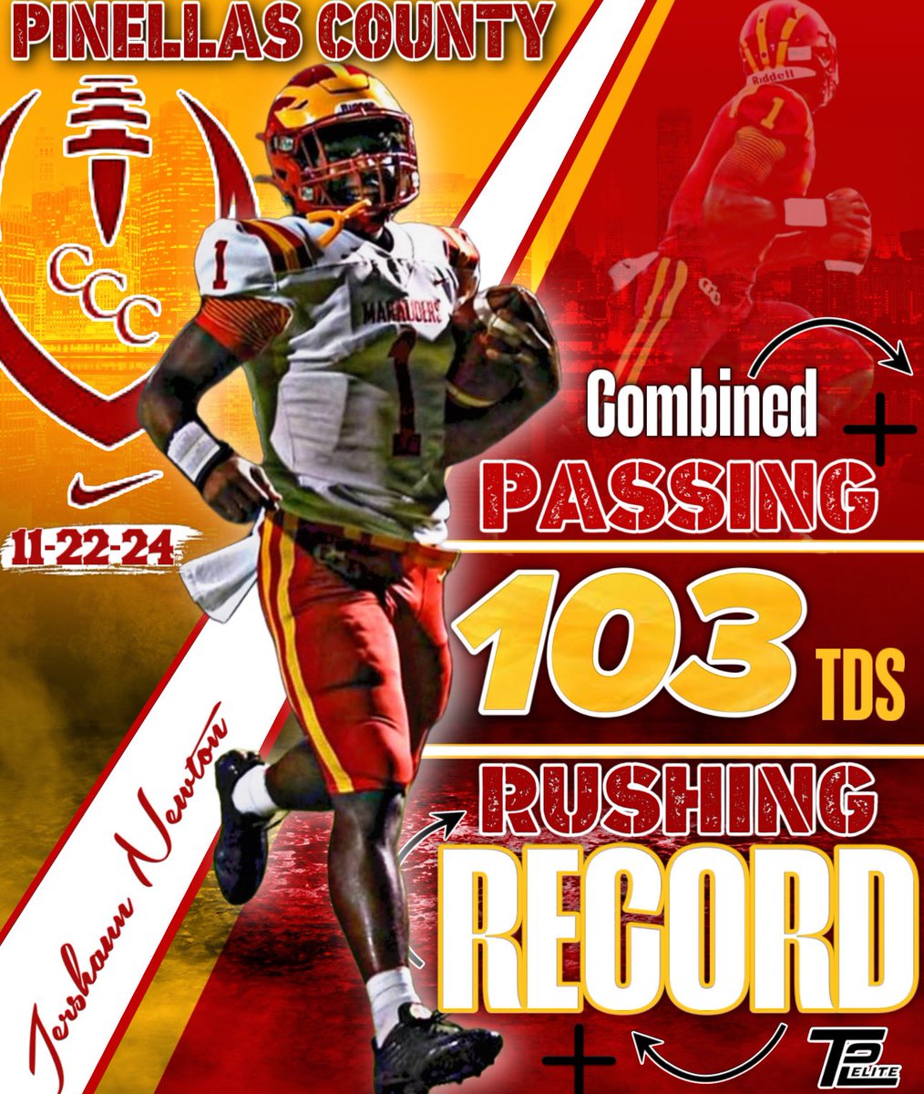 👿🔥 🥀Tyson2Elite 🥀🔥👿 (@tyson2elite) on Twitter photo Congratulations to Shon don aka <a href="/JershaunN/">Jershaun Newton</a> for breaking the Pinellas County Passing-Rushing Touchdown Record with 103 TDS.. All I can say is his confidence is at an all time high. Clearwater Central Catholic High School
THE FUTURE
Keep grinding 🤞🏾
ON TO ROUND 3 Congratulations to Shon don aka <a href="/JershaunN/">Jershaun Newton</a> for breaking the Pinellas County Passing-Rushing Touchdown Record with 103 TDS.. All I can say is his confidence is at an all time high. Clearwater Central Catholic High School
THE FUTURE
Keep grinding 🤞🏾
ON TO ROUND 3