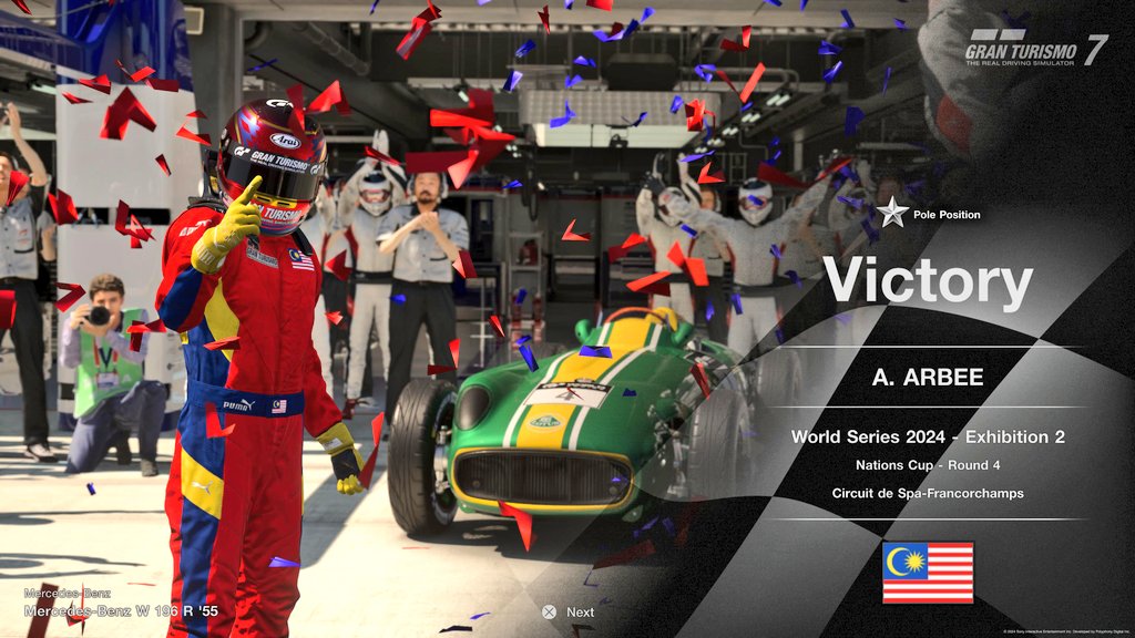 aimanRB's tweet photo. Nations Cup race win! 🎉
Q1 ➡️ P1
308 pts!!
had so little practice on this round + didn't expect to be able to do decent lap time on this combo.
a nice 1-2 finish with team mate as well 🙌🏼
#LP11 https://t.co/VRCjRr6das